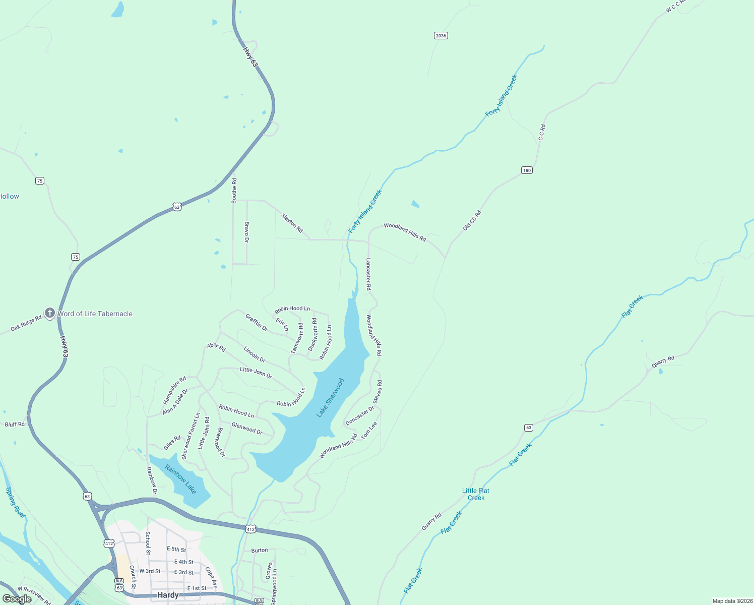 map of restaurants, bars, coffee shops, grocery stores, and more near Lancaster Road in Hardy