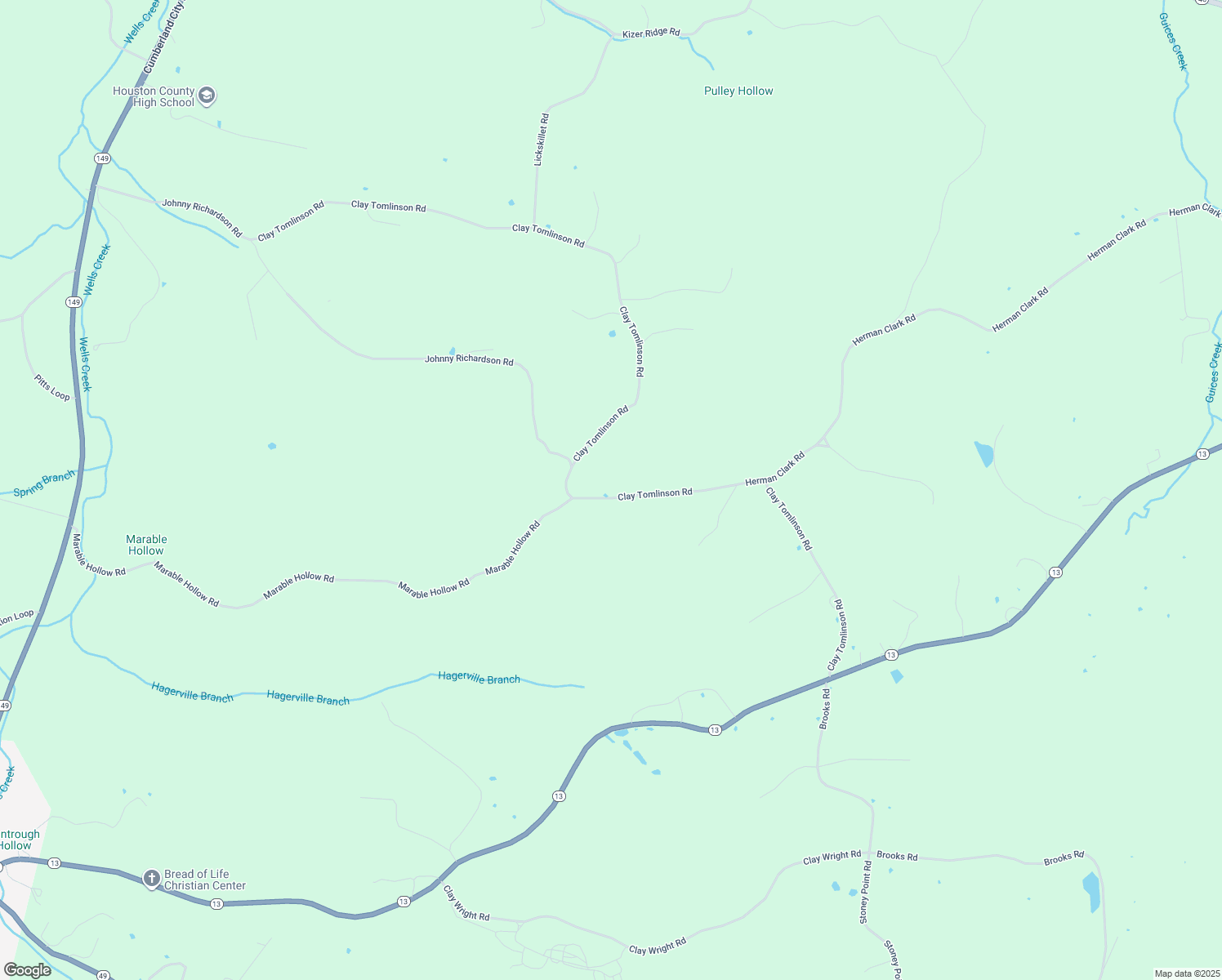 map of restaurants, bars, coffee shops, grocery stores, and more near 2575 Clay Tomlinson Road in Erin