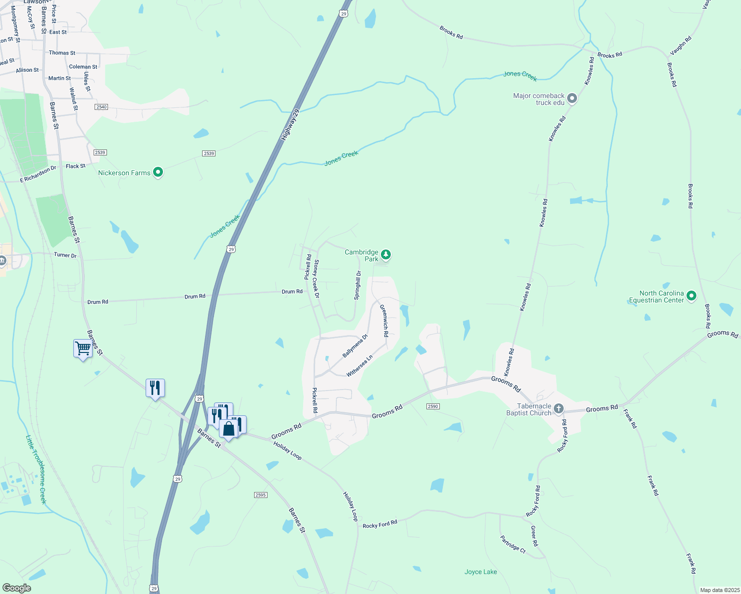 map of restaurants, bars, coffee shops, grocery stores, and more near 1108 Greenwich Rd in Reidsville