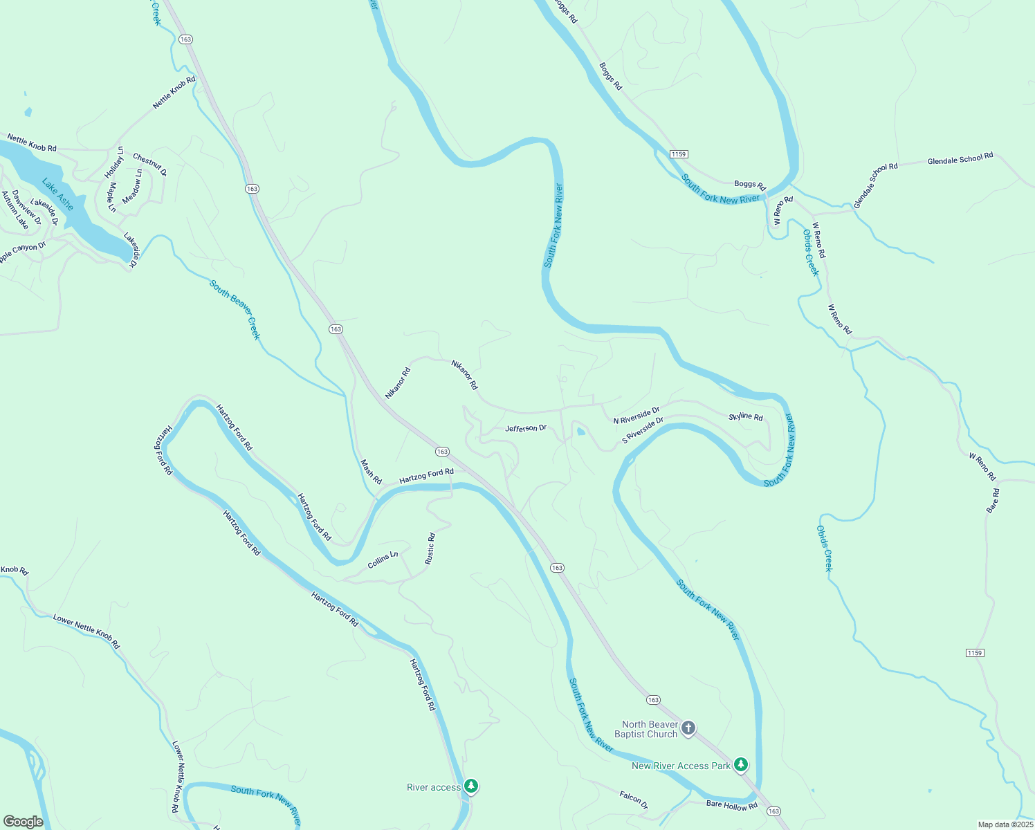 map of restaurants, bars, coffee shops, grocery stores, and more near 730 Nikanor Road in West Jefferson
