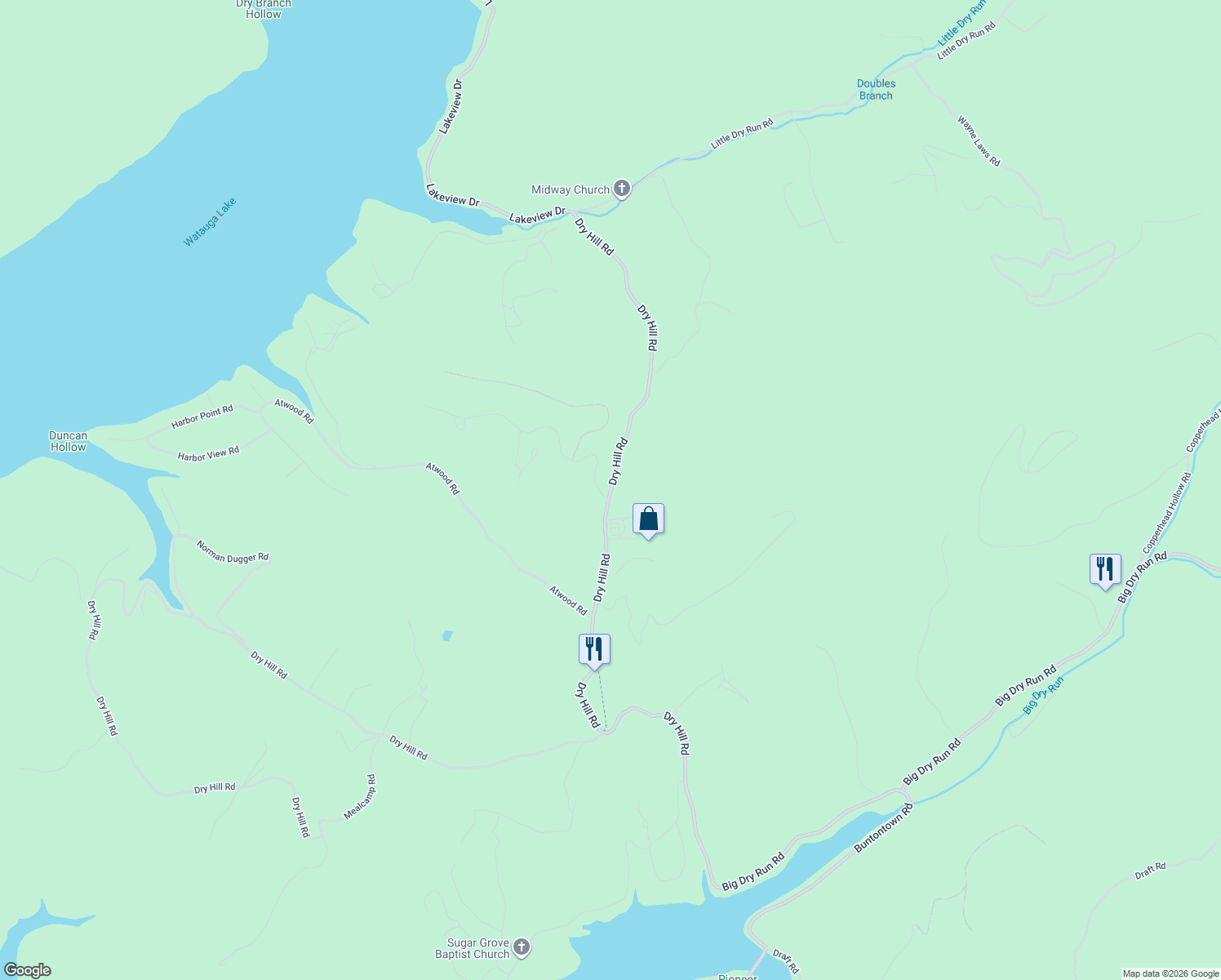 map of restaurants, bars, coffee shops, grocery stores, and more near 900 Dry Hill Road in Butler