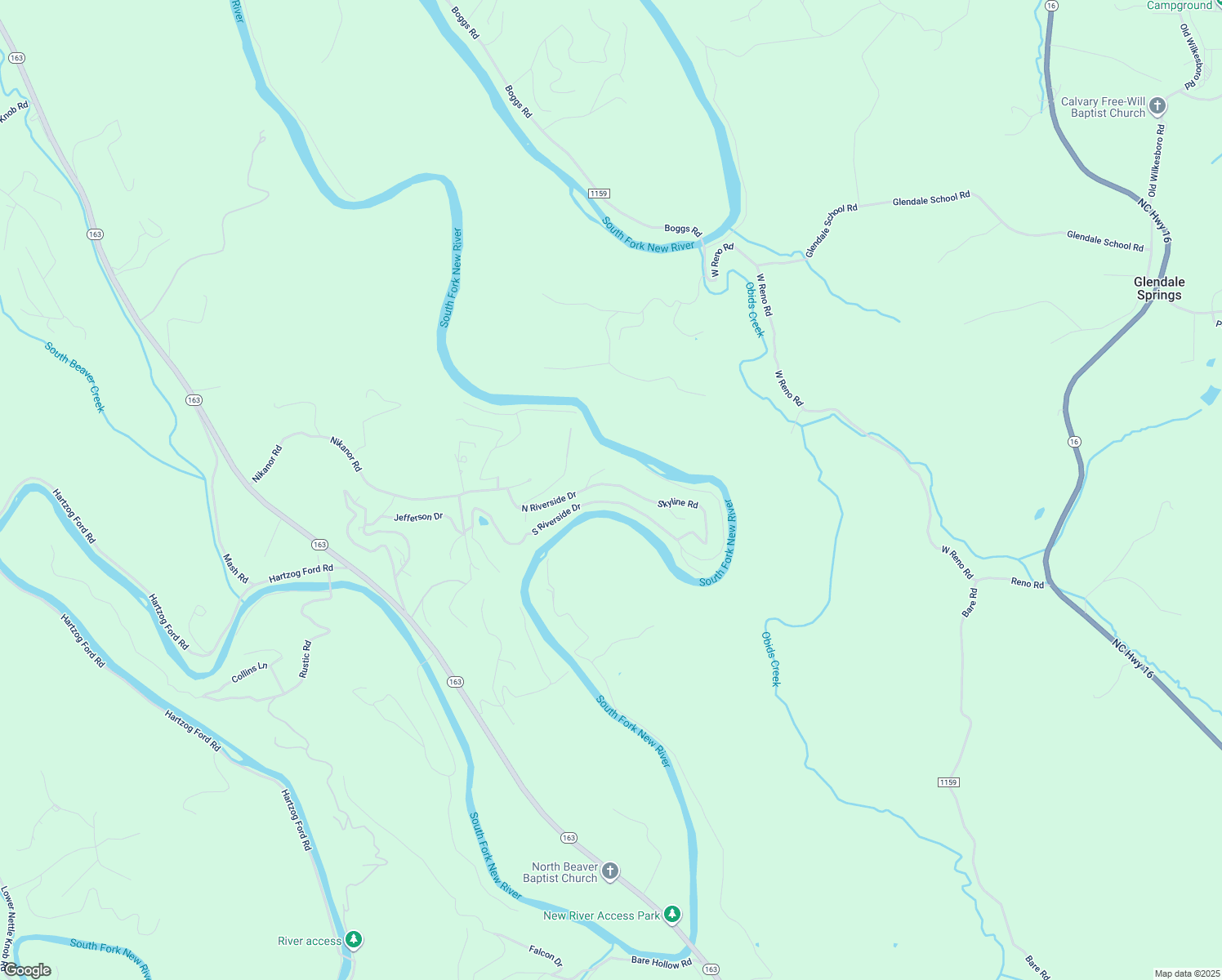 map of restaurants, bars, coffee shops, grocery stores, and more near 220 Skyline Road in West Jefferson