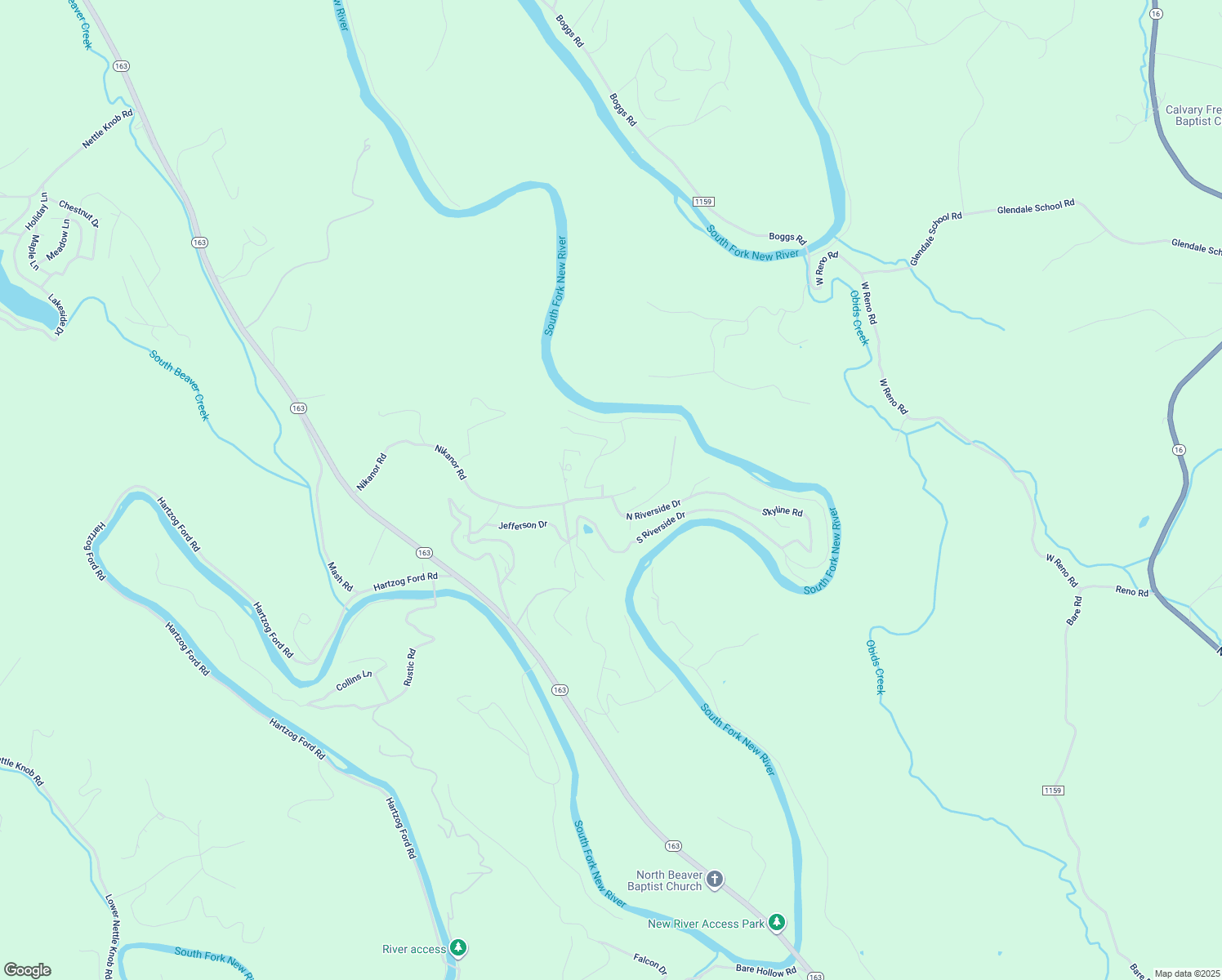 map of restaurants, bars, coffee shops, grocery stores, and more near 1023 Nikanor Road in West Jefferson