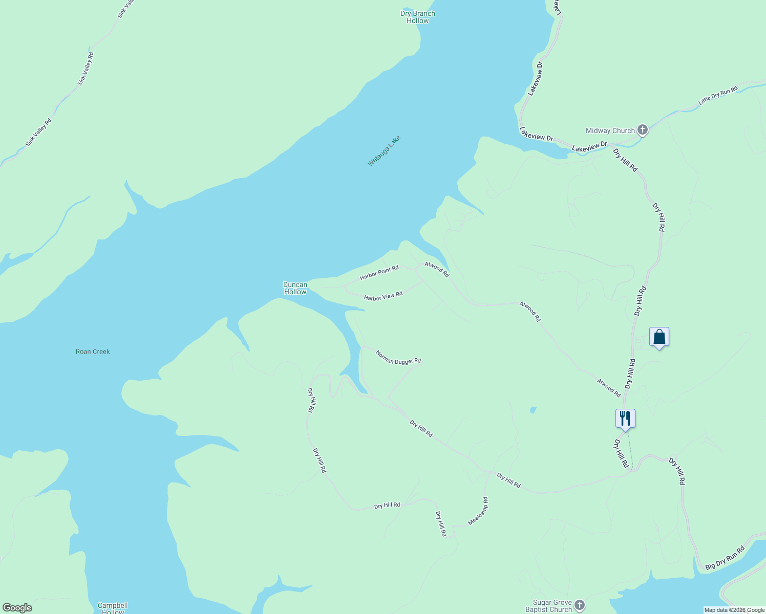 map of restaurants, bars, coffee shops, grocery stores, and more near 289 Harbor View Rd in Butler