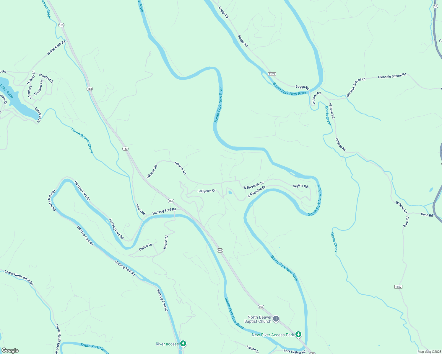 map of restaurants, bars, coffee shops, grocery stores, and more near 141 Ridge Crest Drive in West Jefferson