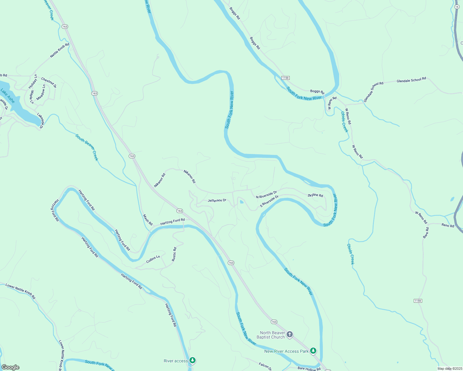 map of restaurants, bars, coffee shops, grocery stores, and more near 141 Ridge Crest Drive in West Jefferson