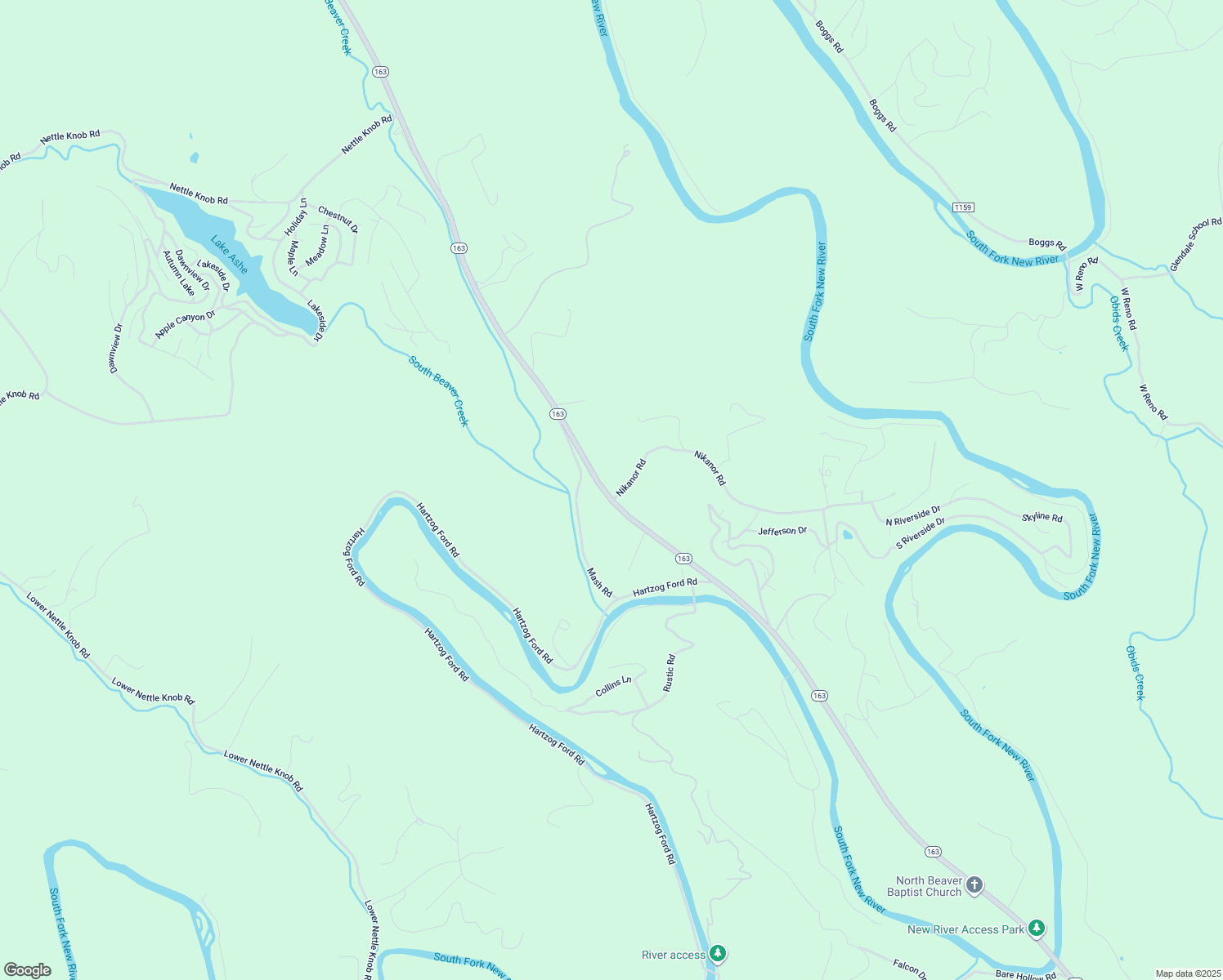 map of restaurants, bars, coffee shops, grocery stores, and more near 117 Nikanor Road in West Jefferson