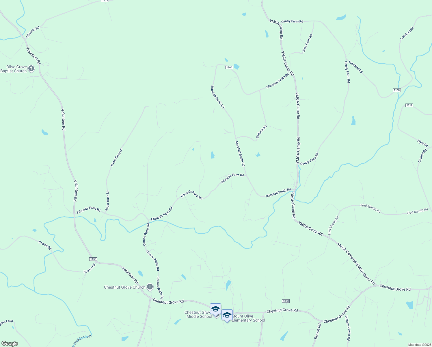 map of restaurants, bars, coffee shops, grocery stores, and more near 1134 Edwards Farm Road in King