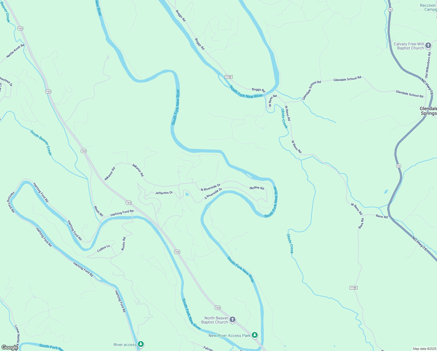 map of restaurants, bars, coffee shops, grocery stores, and more near 286 Dogwood Drive in West Jefferson