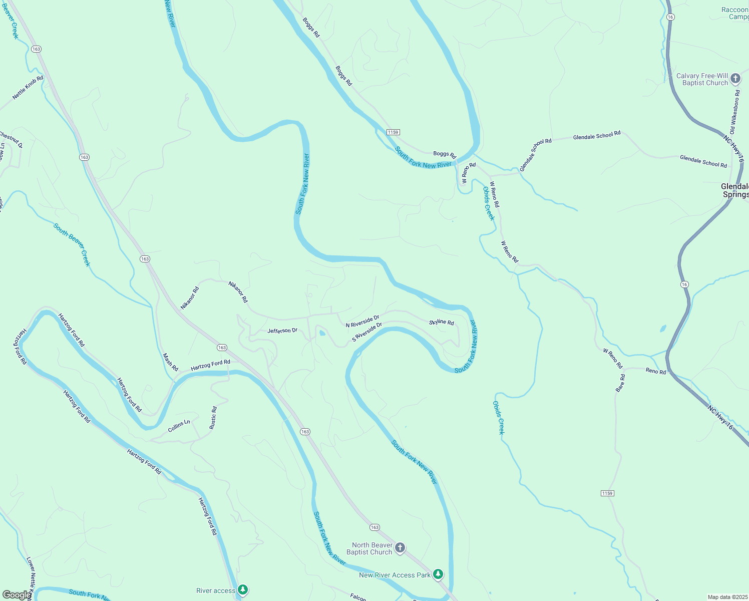 map of restaurants, bars, coffee shops, grocery stores, and more near 286 Dogwood Drive in West Jefferson