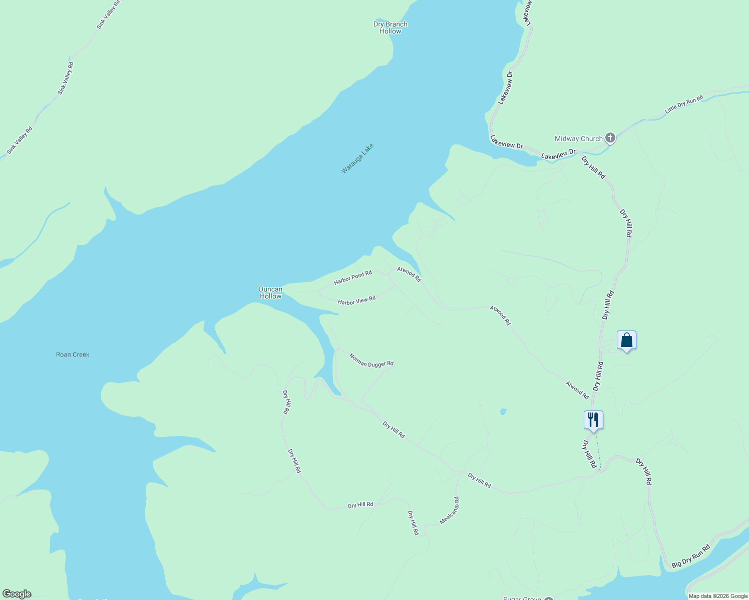 map of restaurants, bars, coffee shops, grocery stores, and more near 221 Harbor View Road in Butler