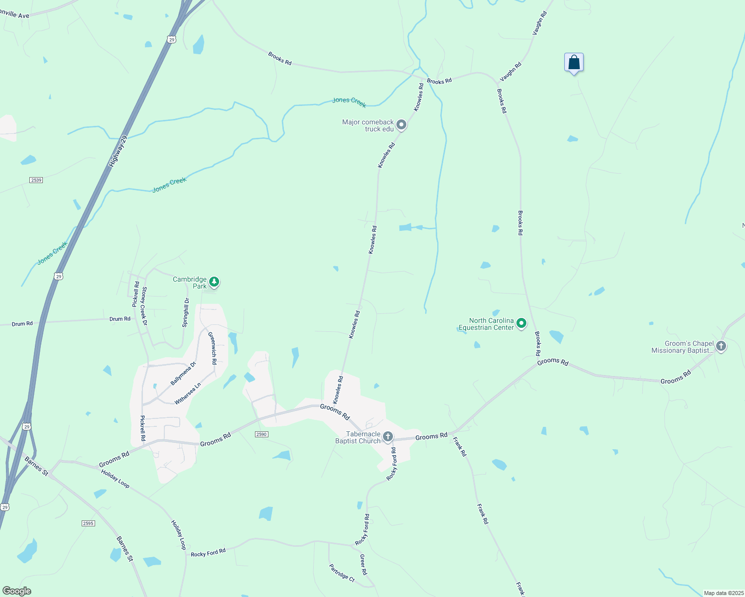 map of restaurants, bars, coffee shops, grocery stores, and more near 125 Lala Drive in Reidsville