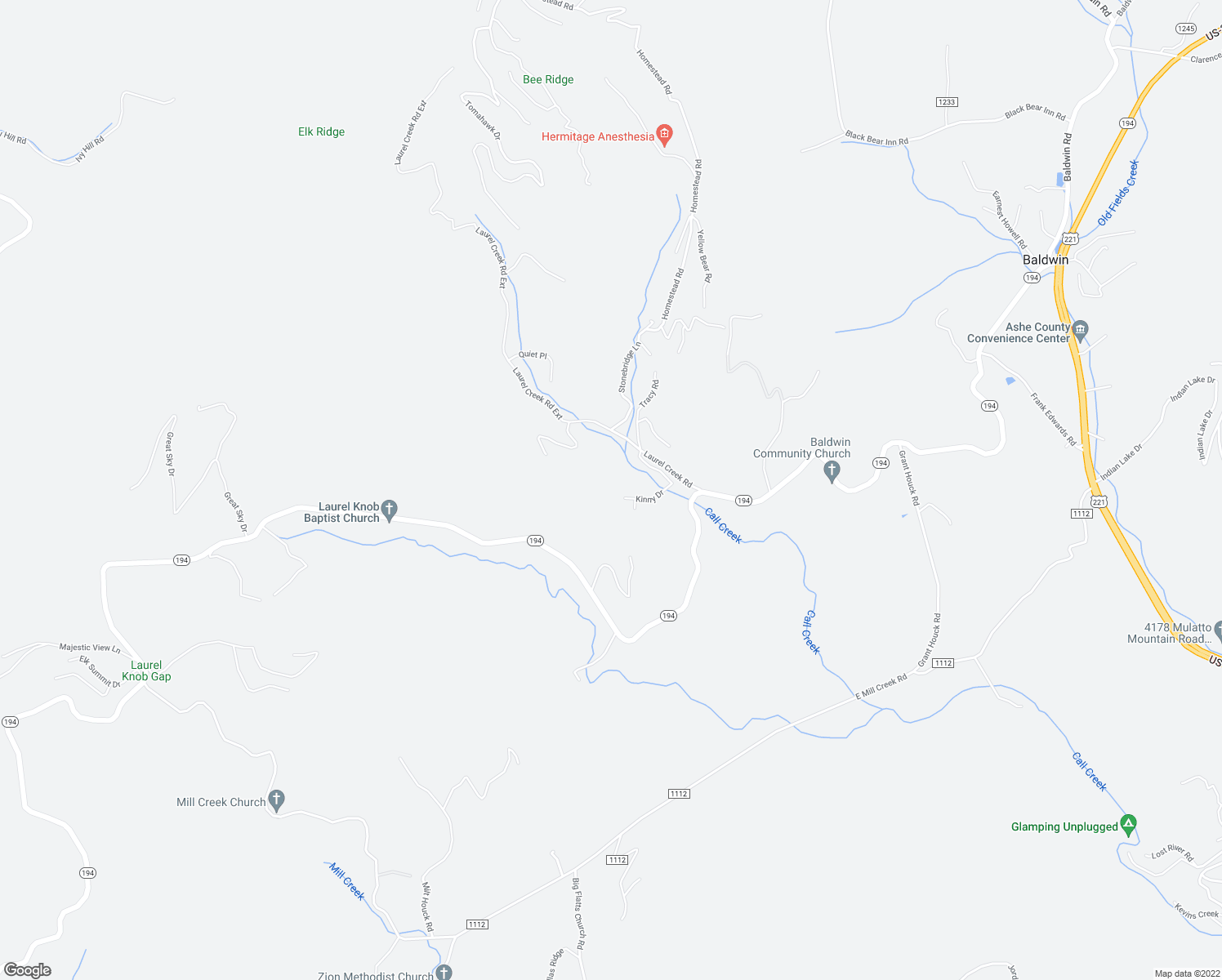 map of restaurants, bars, coffee shops, grocery stores, and more near 505 Laurel Glen Drive in Todd