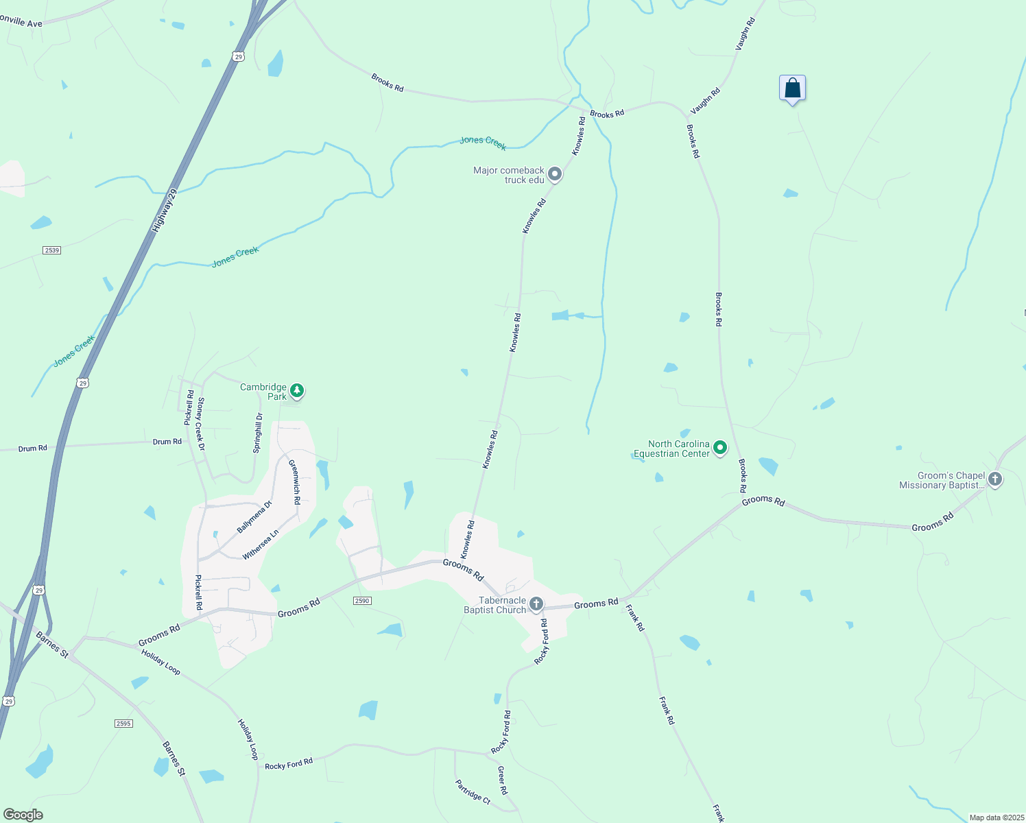 map of restaurants, bars, coffee shops, grocery stores, and more near 125 Lala Drive in Reidsville