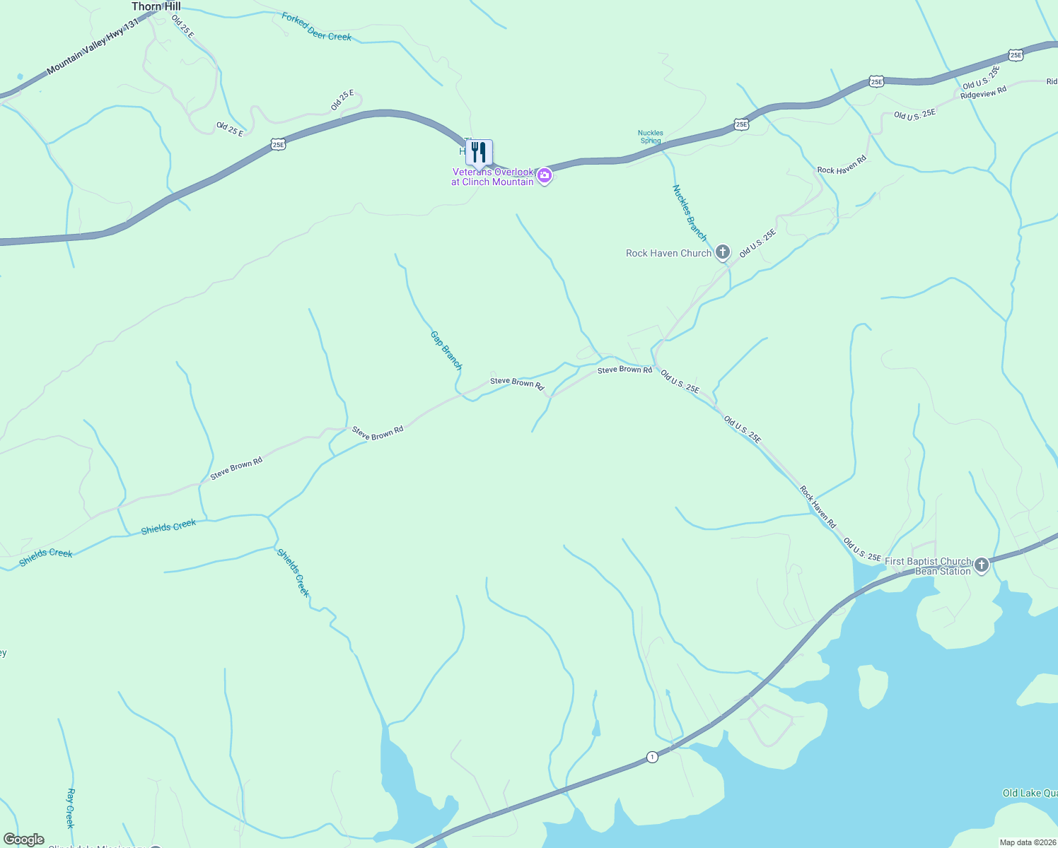 map of restaurants, bars, coffee shops, grocery stores, and more near in Bean Station