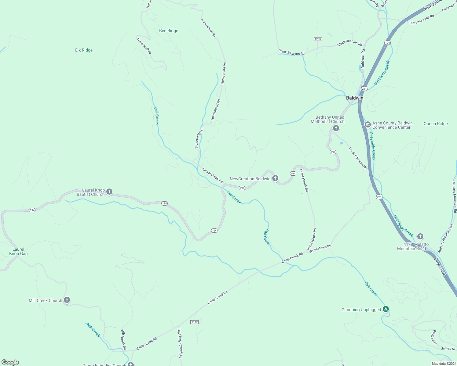 map of restaurants, bars, coffee shops, grocery stores, and more near 108 Laurel Creek Road in Todd