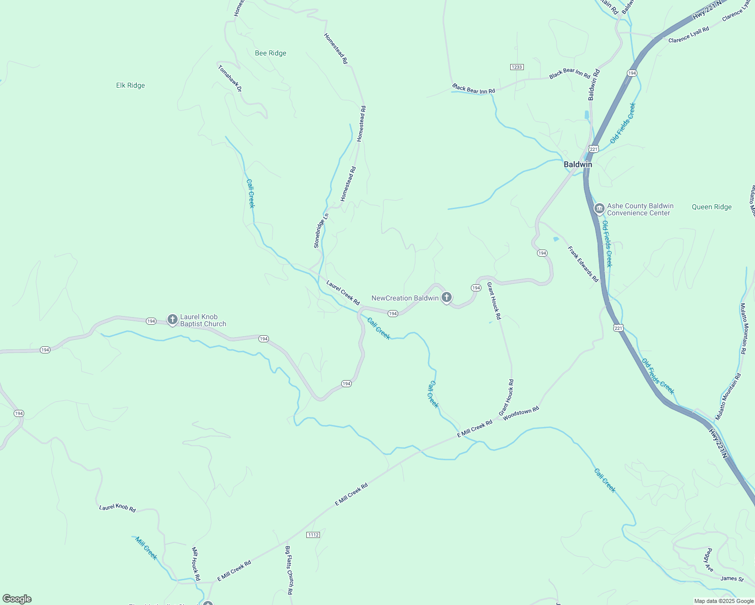 map of restaurants, bars, coffee shops, grocery stores, and more near 2070 North Carolina 194 in Todd