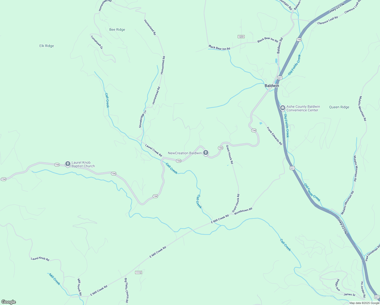 map of restaurants, bars, coffee shops, grocery stores, and more near 1812 North Carolina 194 in Todd