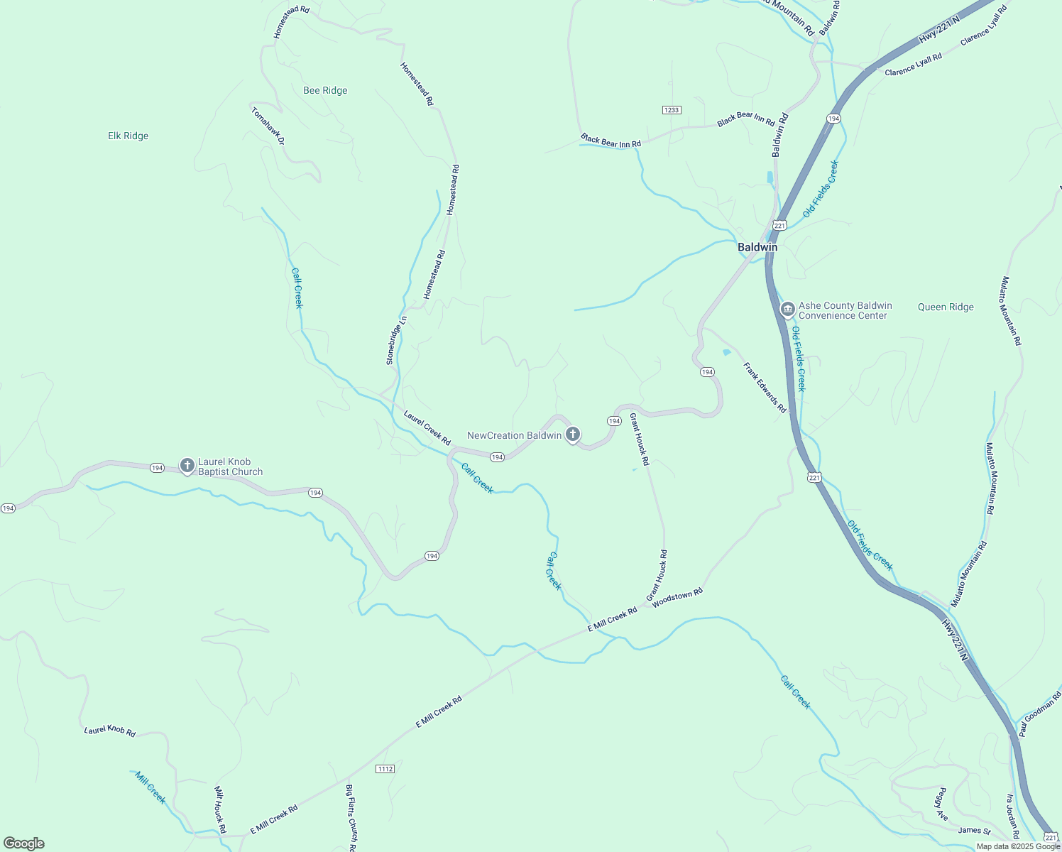 map of restaurants, bars, coffee shops, grocery stores, and more near 1812 North Carolina 194 in Todd