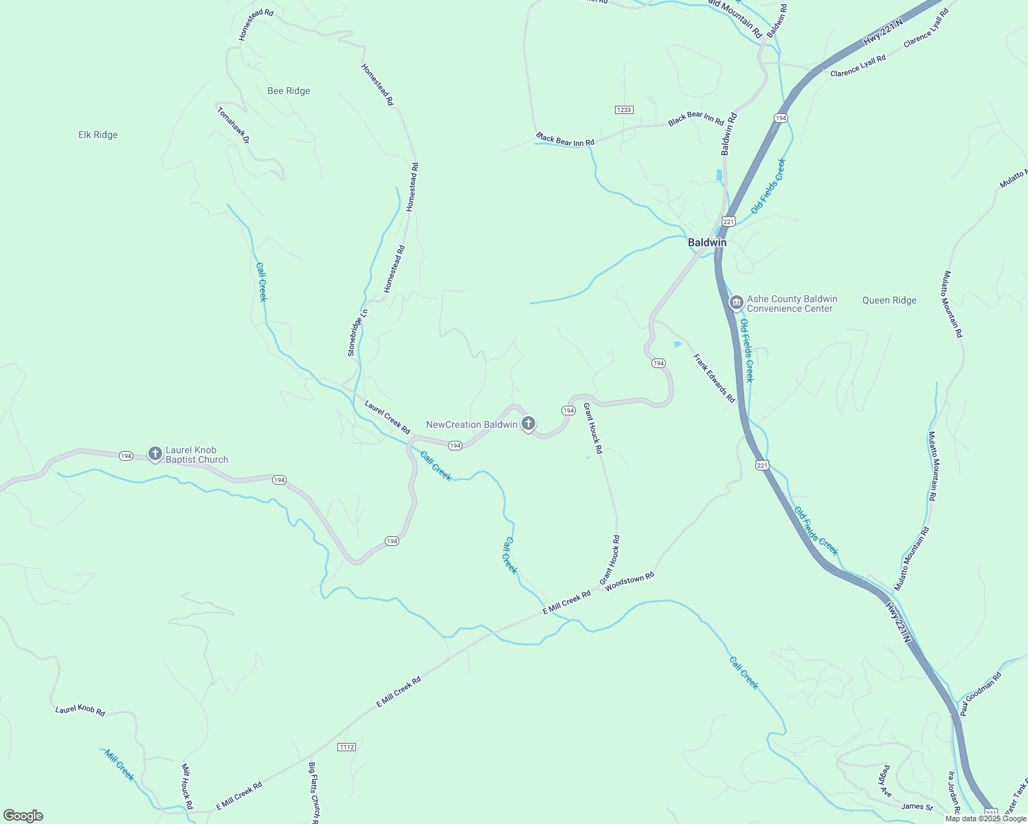 map of restaurants, bars, coffee shops, grocery stores, and more near 1709 North Carolina 194 in Todd