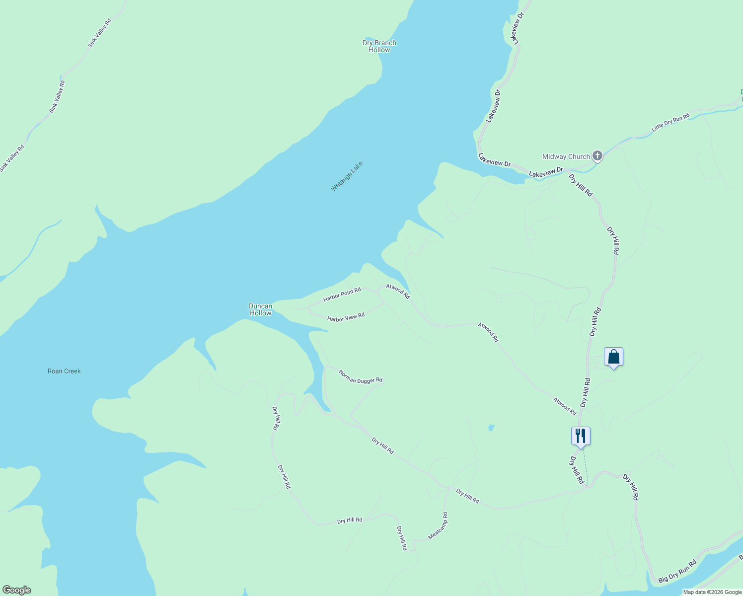 map of restaurants, bars, coffee shops, grocery stores, and more near 110 Deer Ridge Court in Butler