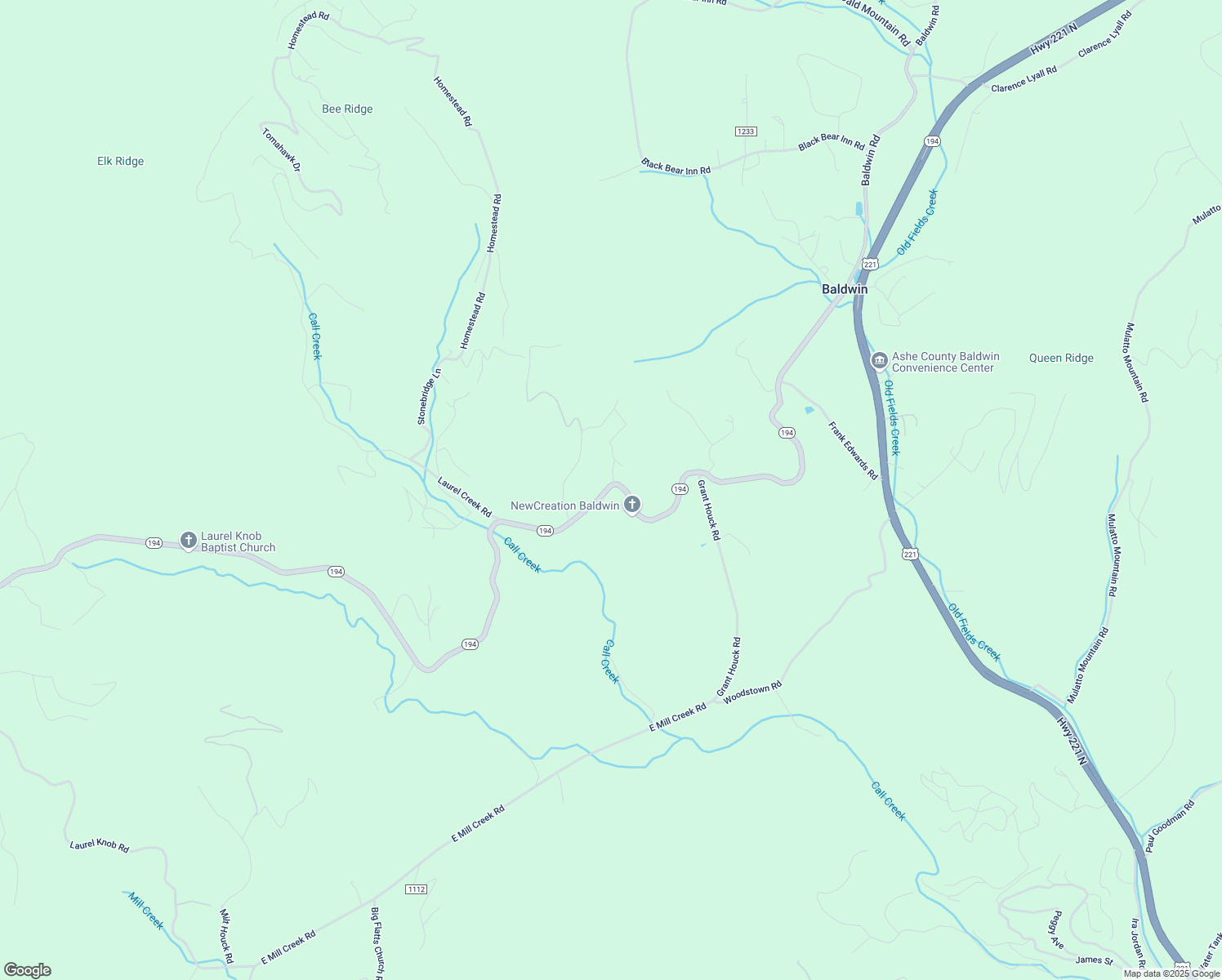 map of restaurants, bars, coffee shops, grocery stores, and more near 1709 North Carolina 194 in Todd