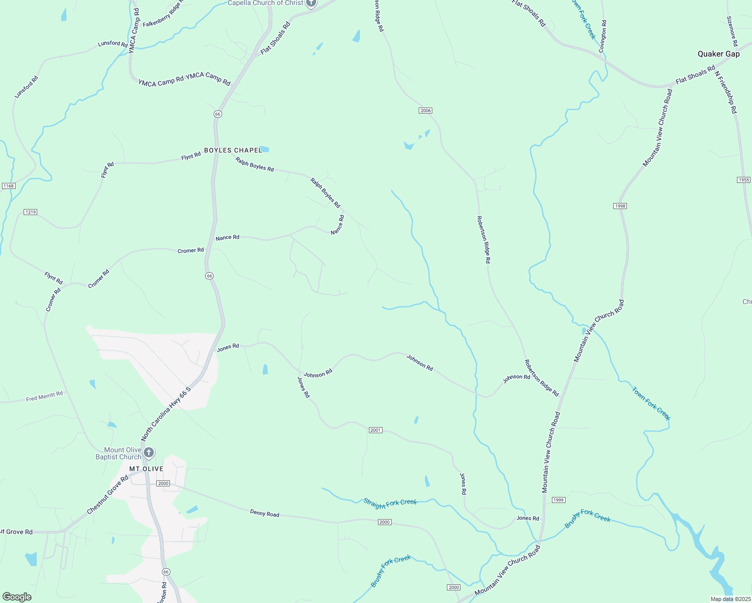 map of restaurants, bars, coffee shops, grocery stores, and more near 1181 Birthel Bennett Road in King
