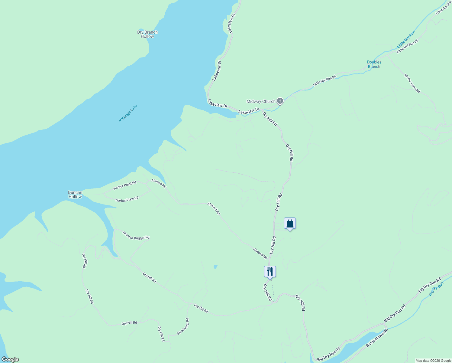 map of restaurants, bars, coffee shops, grocery stores, and more near 722 Atwood Road in Butler