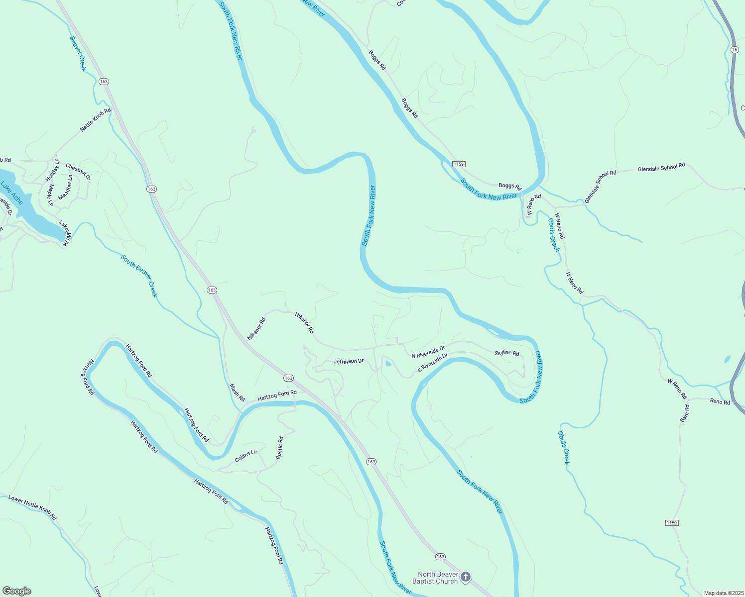 map of restaurants, bars, coffee shops, grocery stores, and more near 636 North Carolina Drive in West Jefferson