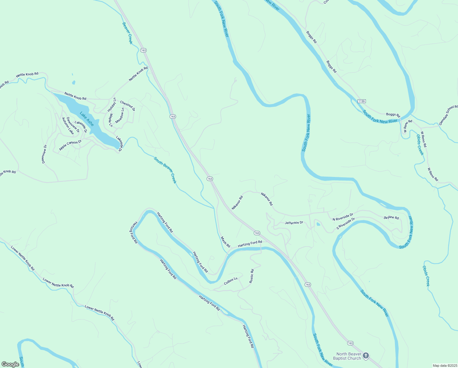 map of restaurants, bars, coffee shops, grocery stores, and more near 391 Nikanor Road in West Jefferson
