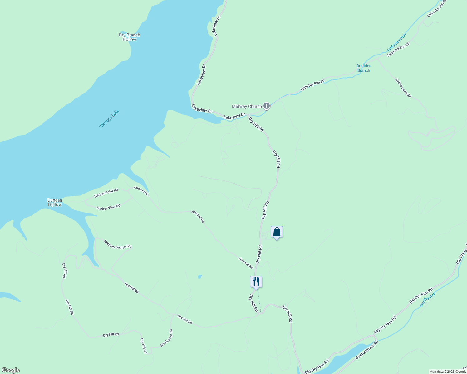 map of restaurants, bars, coffee shops, grocery stores, and more near 648-898 Dry Hill Road in Butler