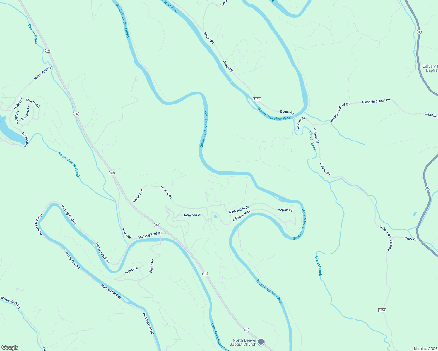 map of restaurants, bars, coffee shops, grocery stores, and more near 356 E New River Dr in West Jefferson
