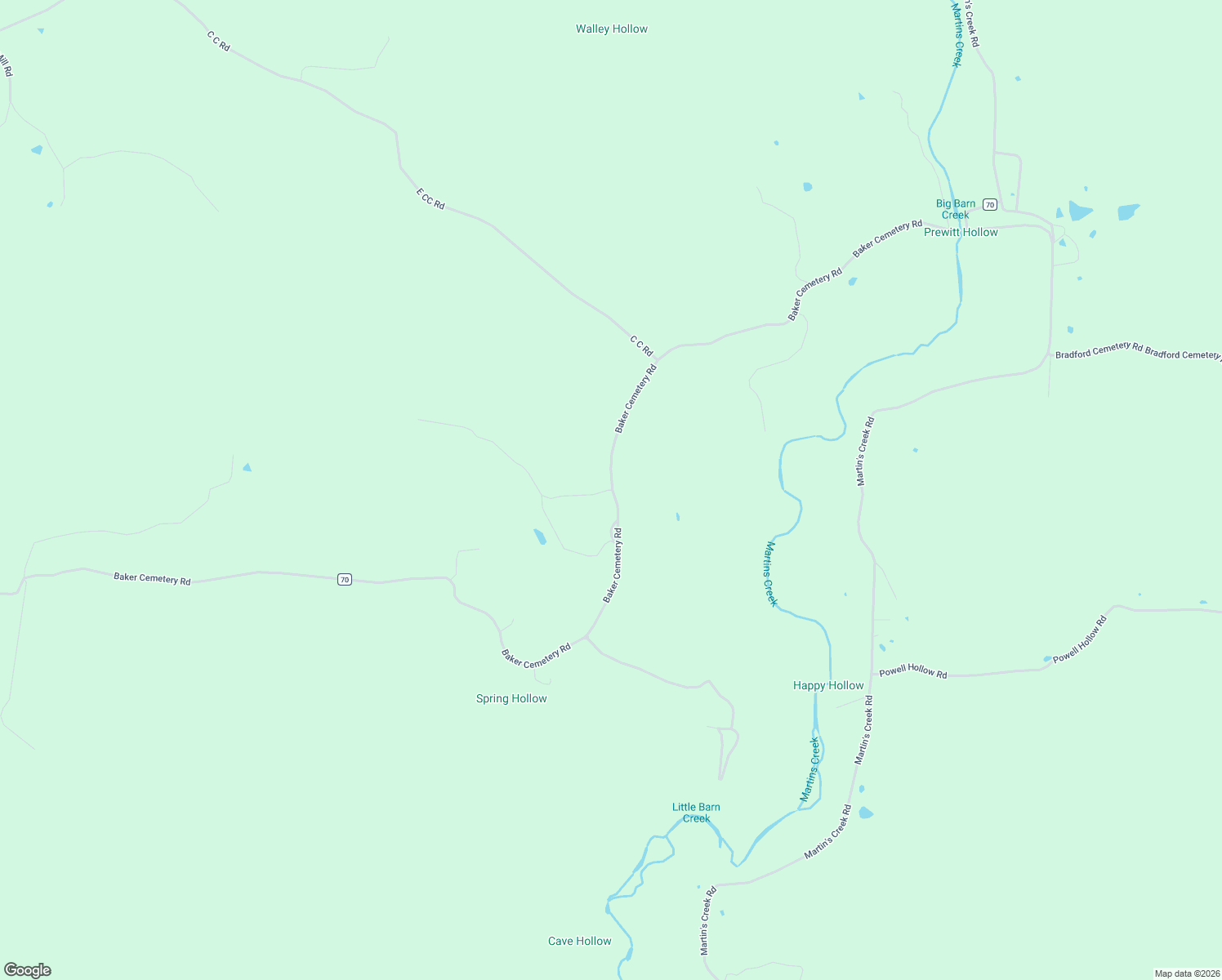 map of restaurants, bars, coffee shops, grocery stores, and more near 1000-1036 Baker Cemetery Road in Williford