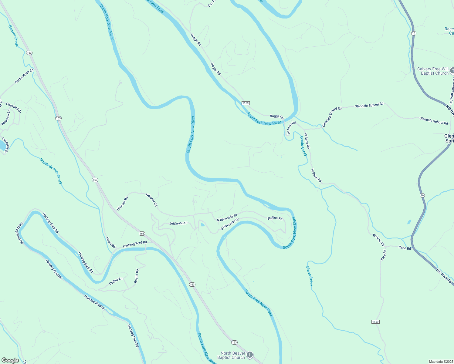 map of restaurants, bars, coffee shops, grocery stores, and more near 186 East New River Drive in West Jefferson