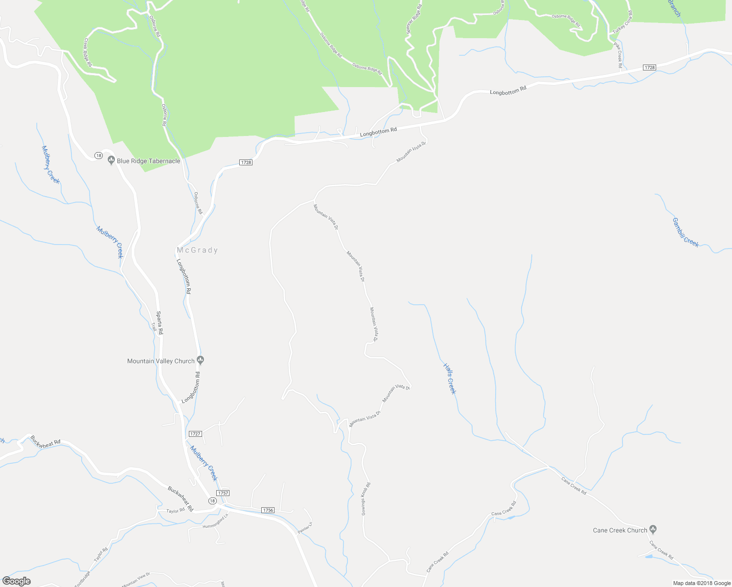 map of restaurants, bars, coffee shops, grocery stores, and more near 999 Mountain Vista Drive in McGrady