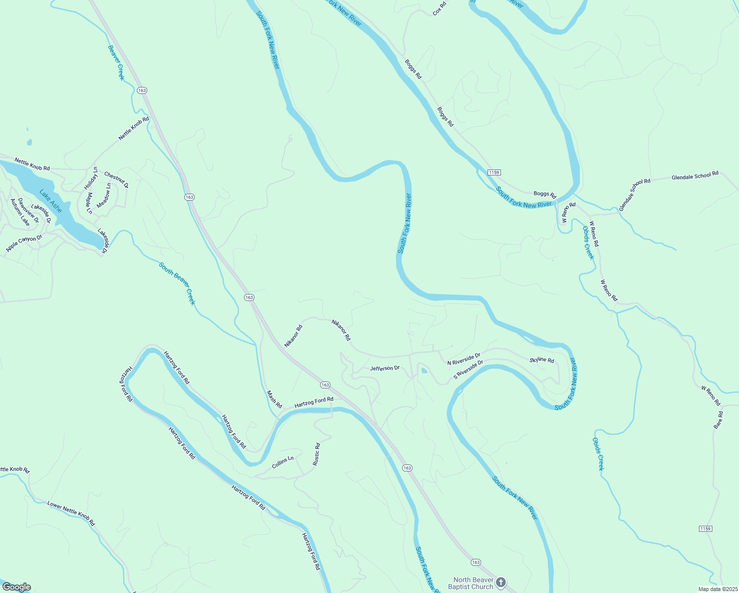 map of restaurants, bars, coffee shops, grocery stores, and more near 194 Cherokee Trail in West Jefferson