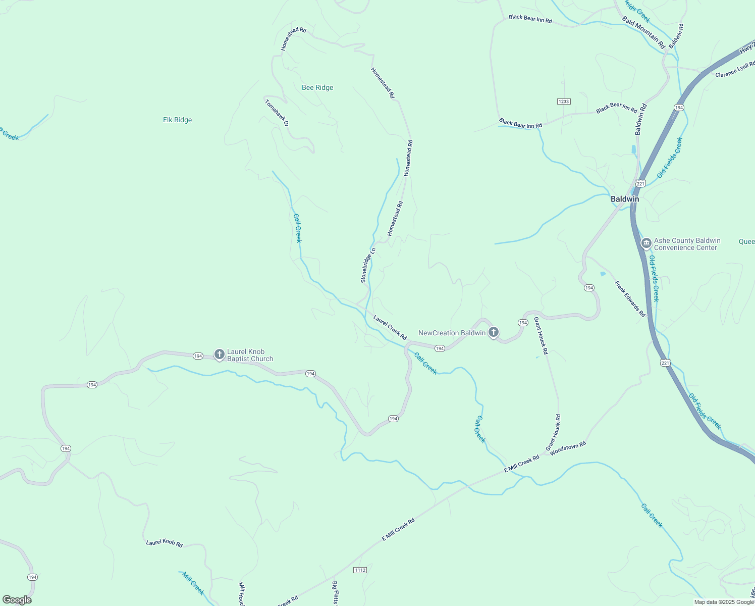 map of restaurants, bars, coffee shops, grocery stores, and more near 118 Little Laurel Trail in Todd