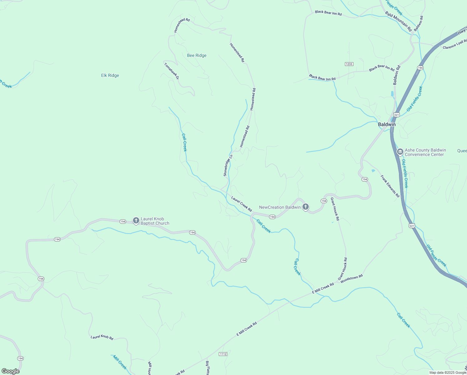 map of restaurants, bars, coffee shops, grocery stores, and more near 118 Little Laurel Trail in Todd