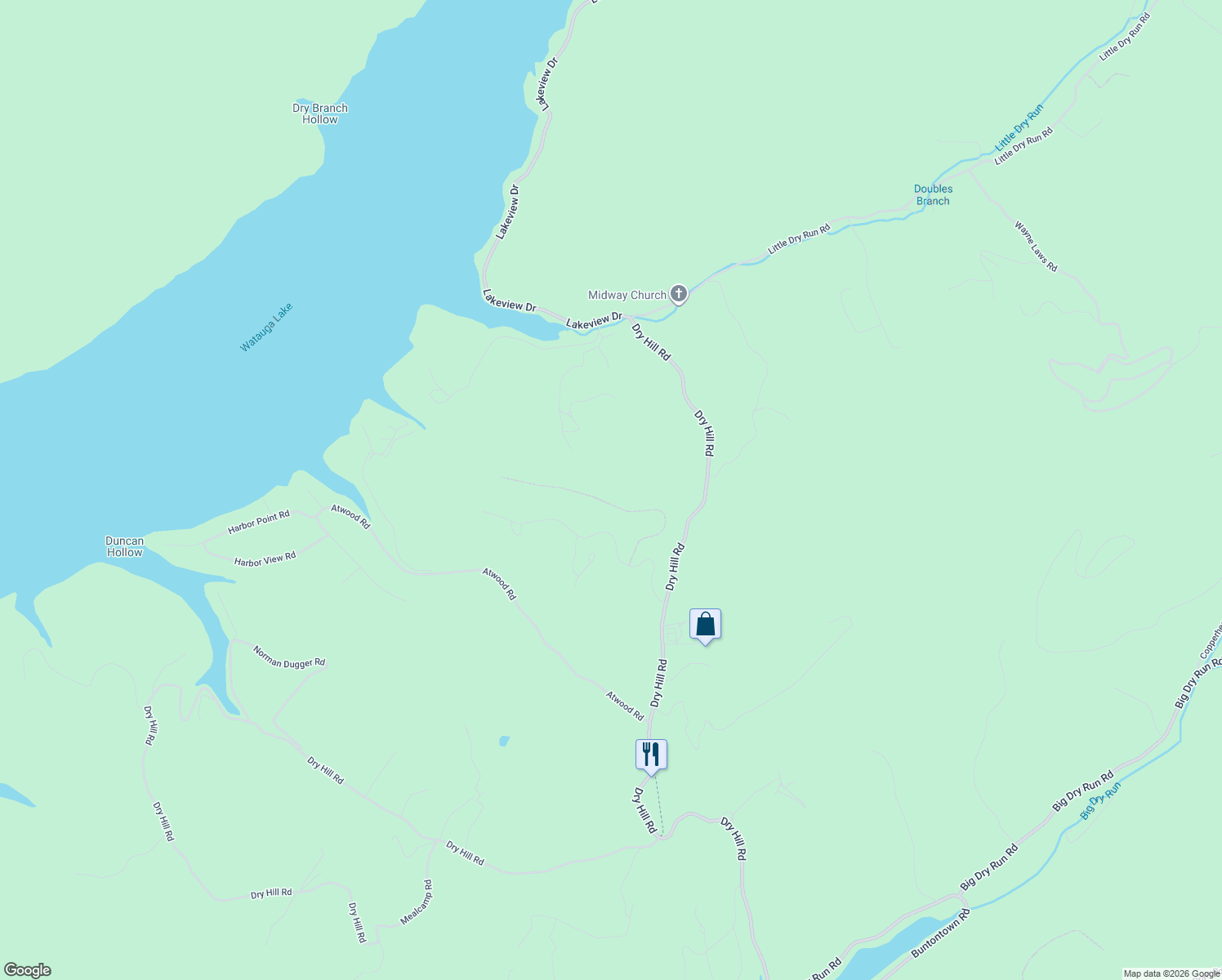 map of restaurants, bars, coffee shops, grocery stores, and more near 648-898 Dry Hill Road in Butler