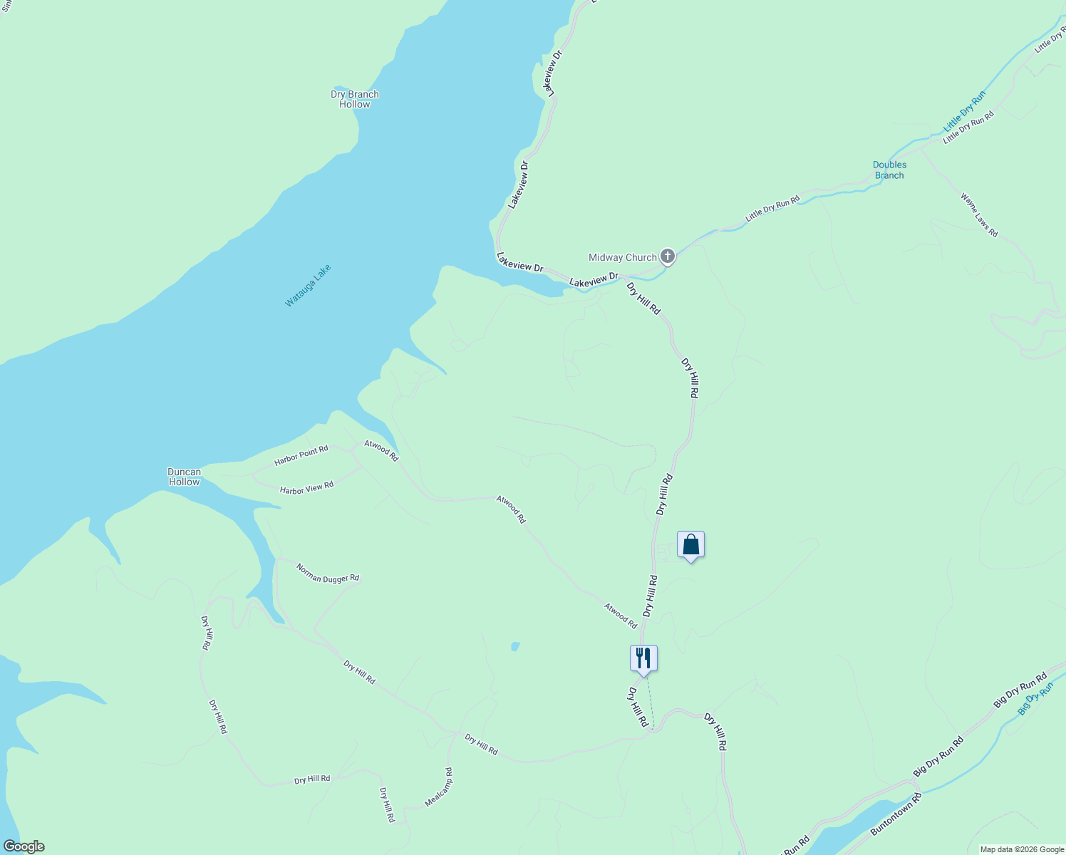 map of restaurants, bars, coffee shops, grocery stores, and more near 722 Atwood Road in Butler