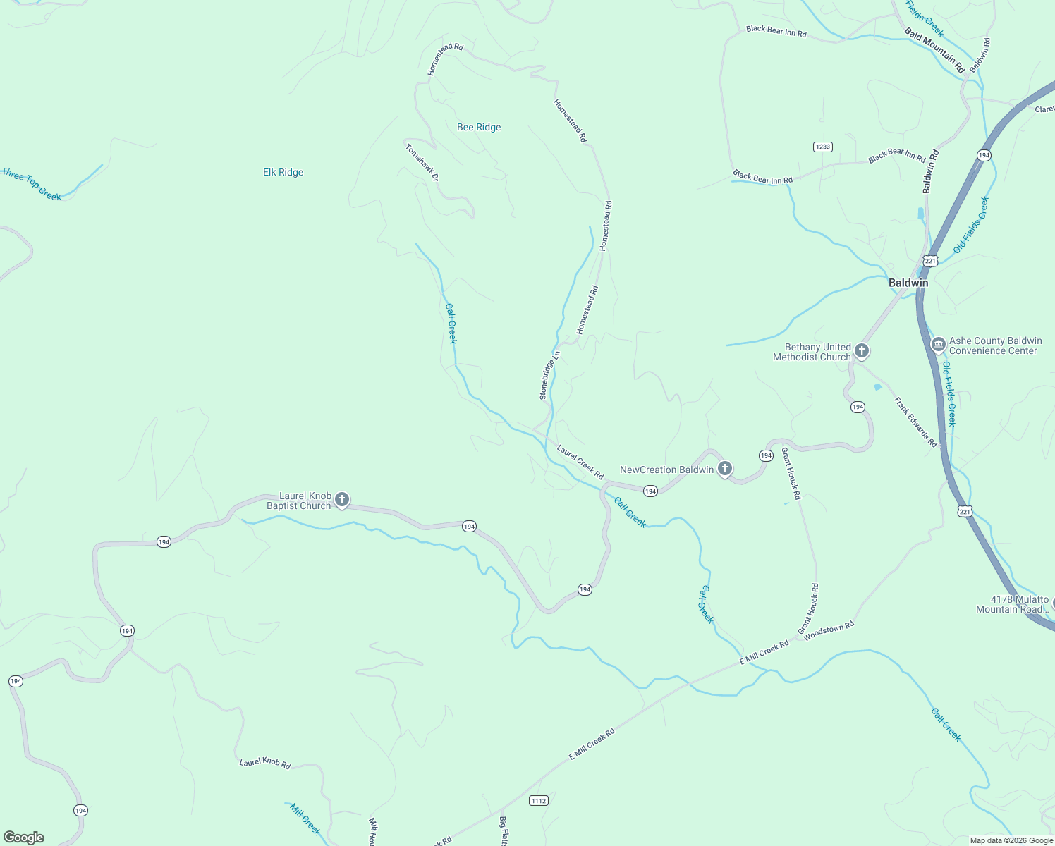 map of restaurants, bars, coffee shops, grocery stores, and more near 497 Laurel Creek Road in Todd