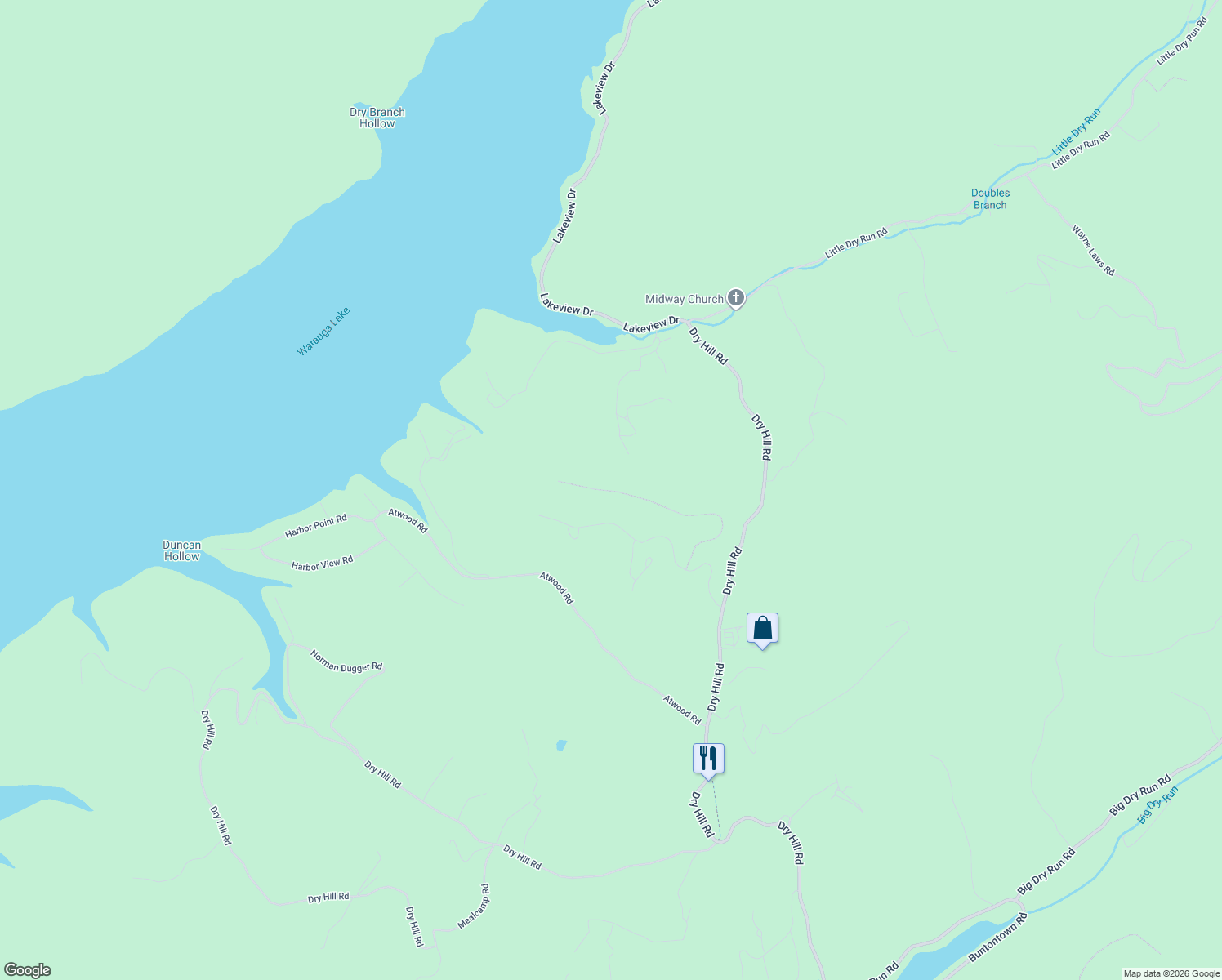 map of restaurants, bars, coffee shops, grocery stores, and more near 722 Atwood Road in Butler