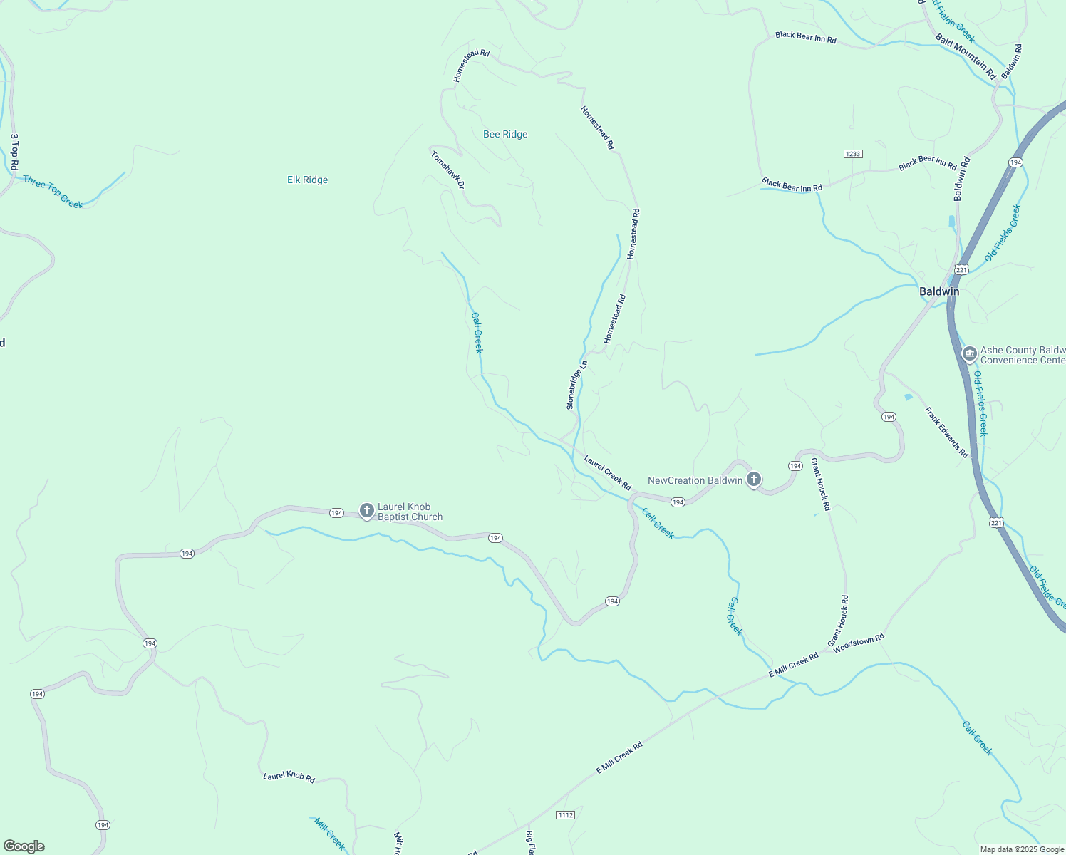 map of restaurants, bars, coffee shops, grocery stores, and more near 576 Laurel Creek Road in Todd