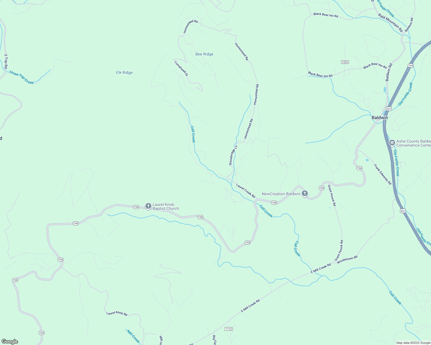 map of restaurants, bars, coffee shops, grocery stores, and more near 576 Laurel Creek Road in Todd