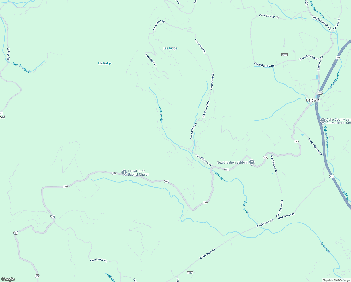 map of restaurants, bars, coffee shops, grocery stores, and more near 544 Laurel Creek Road in Todd