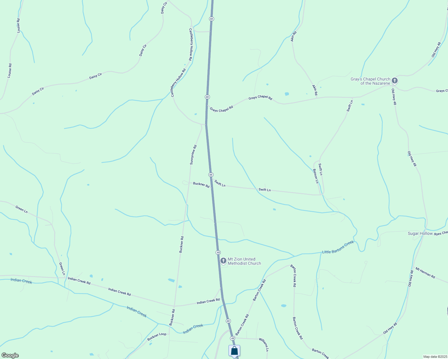 map of restaurants, bars, coffee shops, grocery stores, and more near 125 Swift Lane in Cunningham