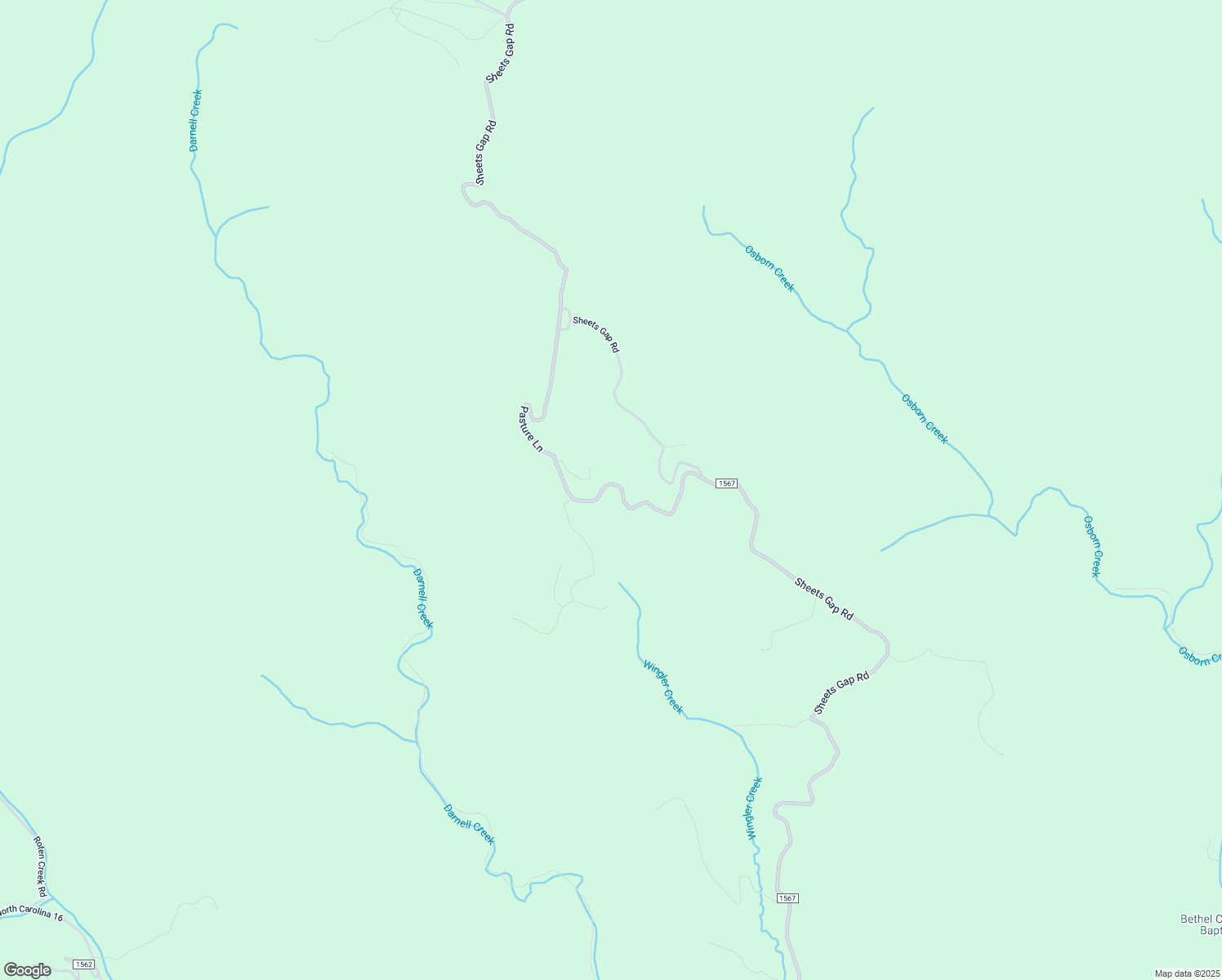map of restaurants, bars, coffee shops, grocery stores, and more near 495 Spring House Road in Millers Creek