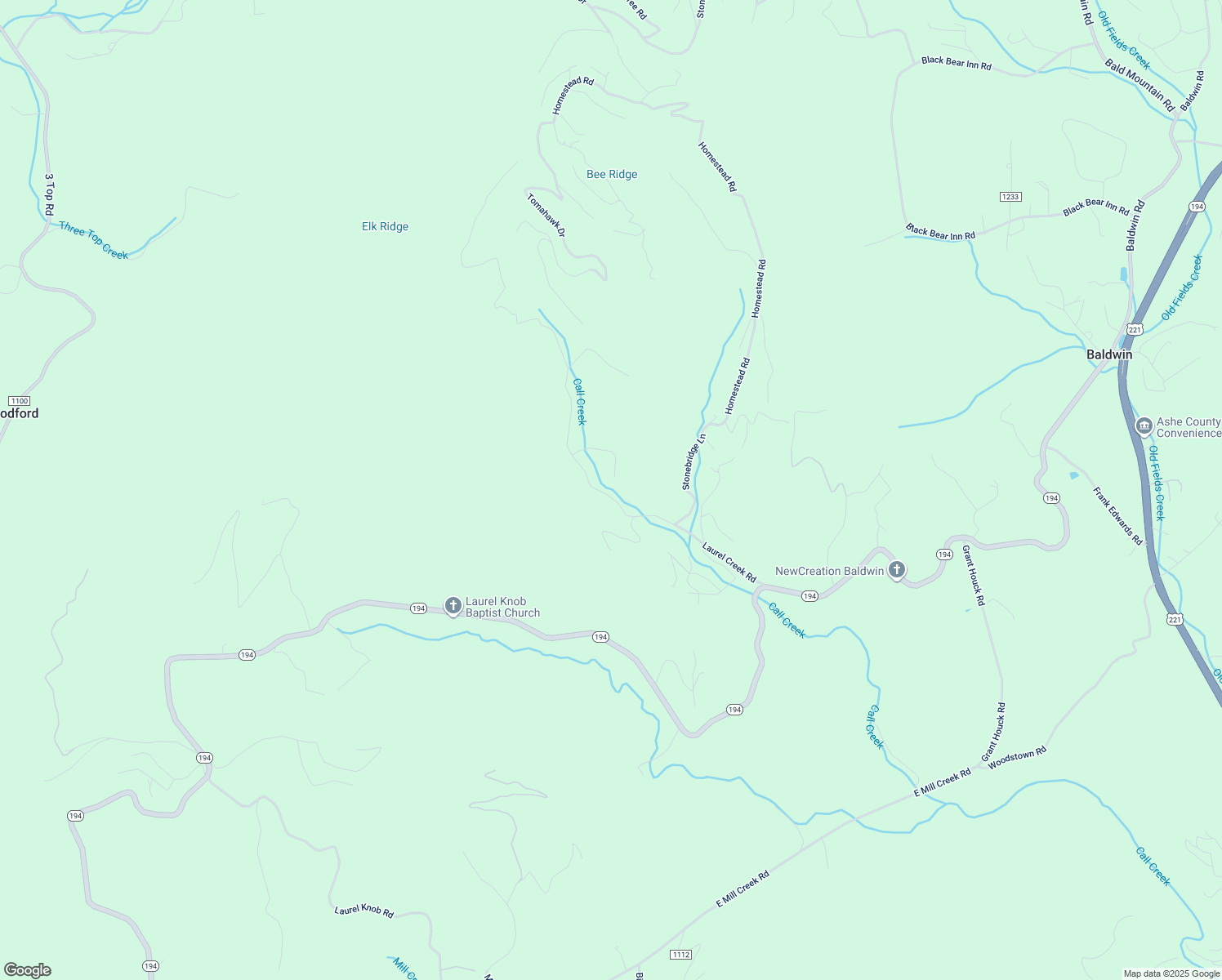 map of restaurants, bars, coffee shops, grocery stores, and more near 722 Laurel Creek Road in Todd