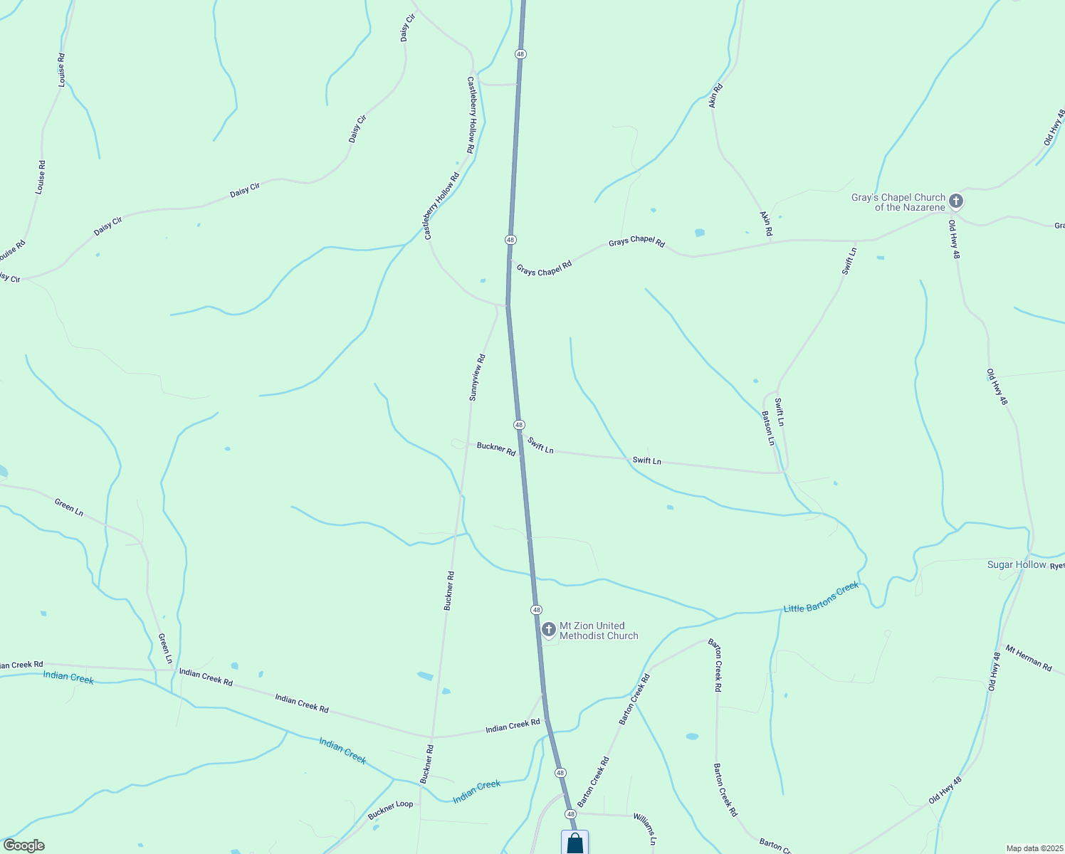 map of restaurants, bars, coffee shops, grocery stores, and more near 125 Swift Ln in Cunningham