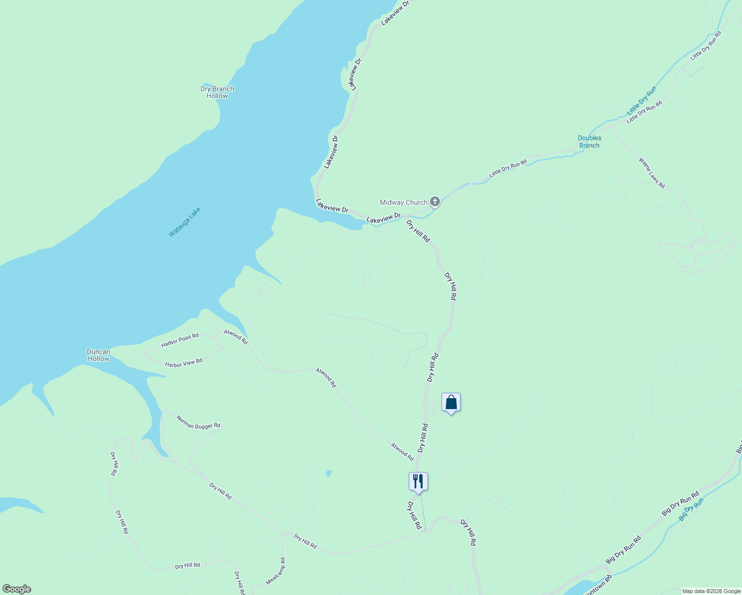 map of restaurants, bars, coffee shops, grocery stores, and more near 630 Pvt Trail in Butler